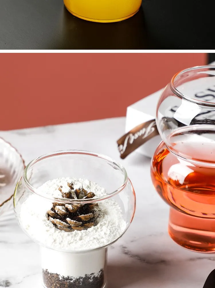 Creative Coffee Mug Gourd Shape Cocktail Glass Cup Yogurt Dessert Glass Mug Drinkware For Gift