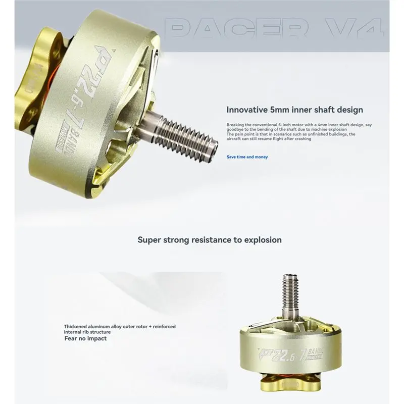 TA-P22.6-7 1880KV 브러시리스 모터 6S 5인치 FPV 레이싱 프리스타일 드론용 고성능 고출력 모터