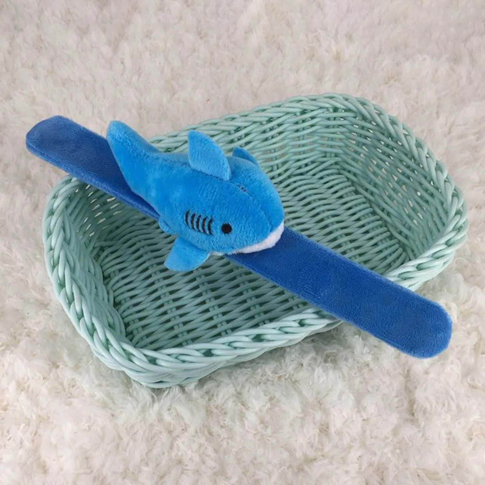 Plush Toys Party Toys Cute Plush Shark Slap Bracelet Wristband Adorable Animal Pattern Hands Clap Circle Toy for Kids Birthday Gifts Party Favors