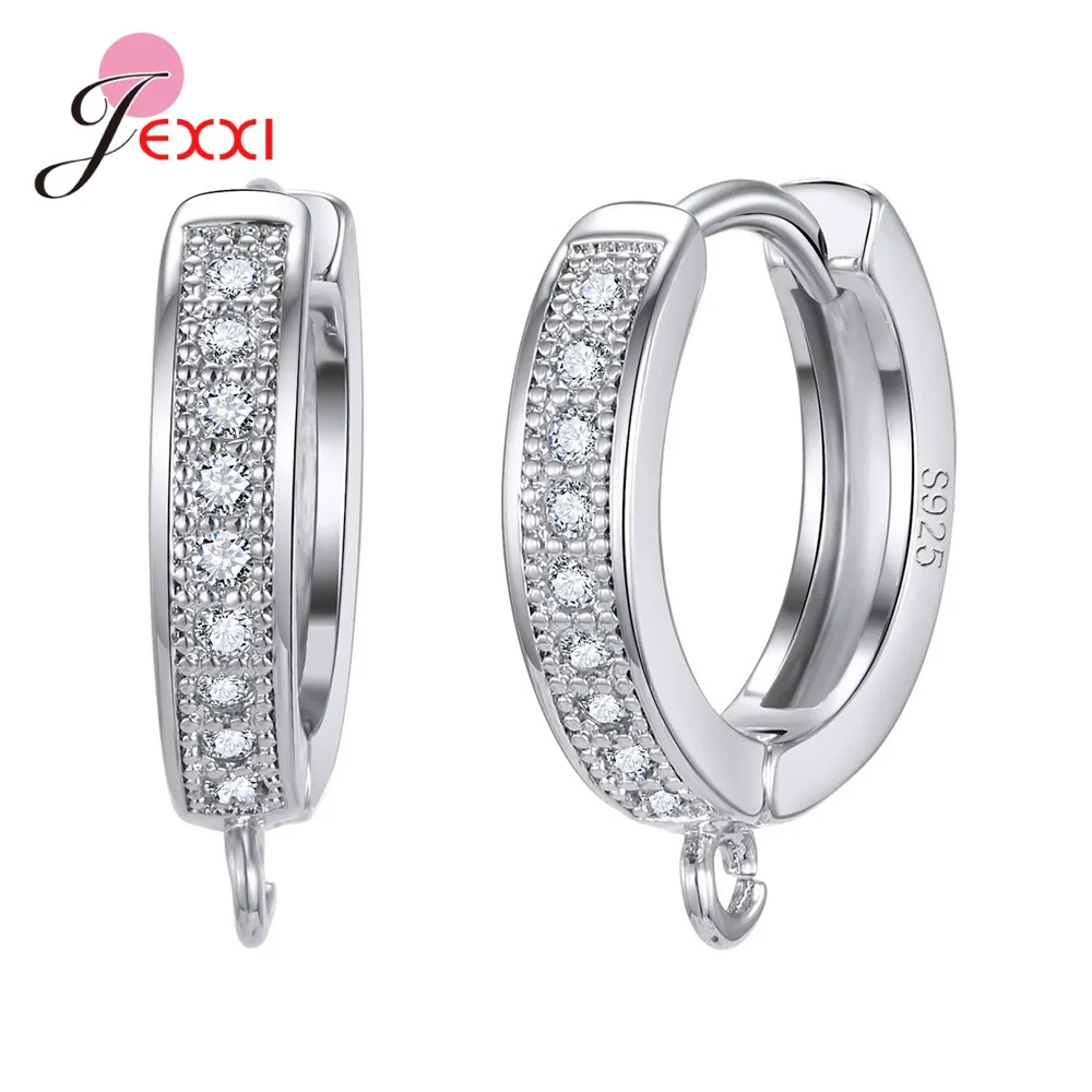 Earring findings Korean style various models crystal genuine 925 sterling silver earring findings jewelry accessories for DIY