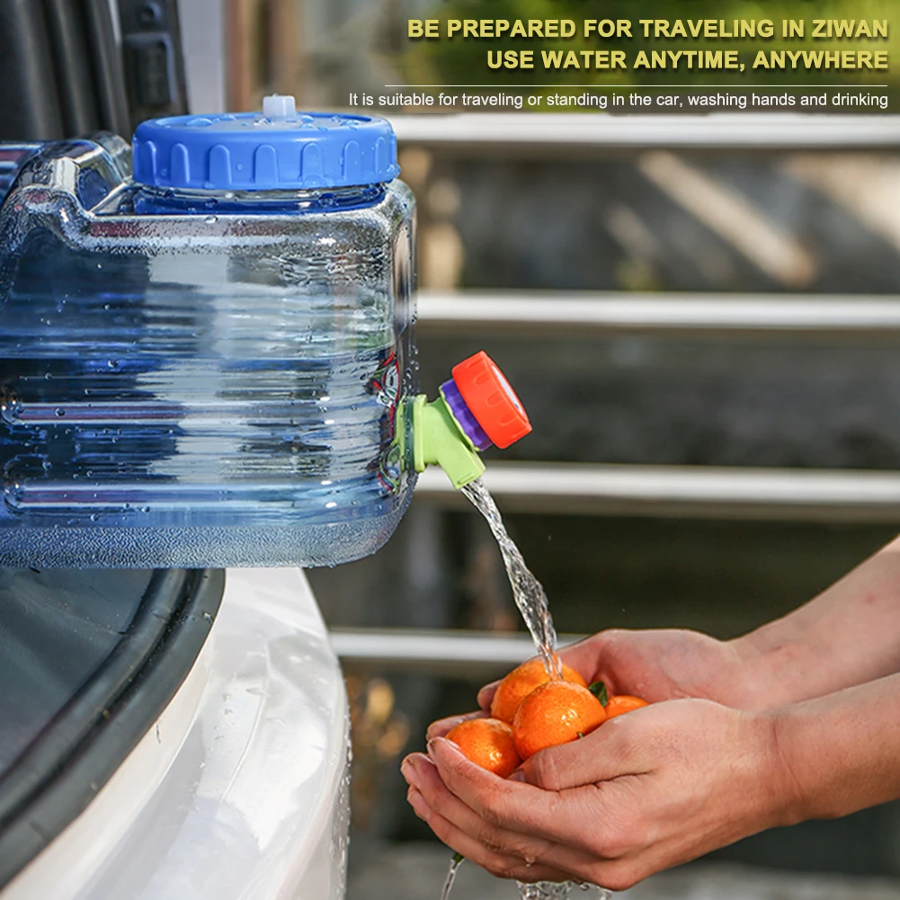 5.5L/10L Driving Water Tank Container PC with Faucet Water Storage Tank Portable Storage Bucket for Picnic Travel Driving