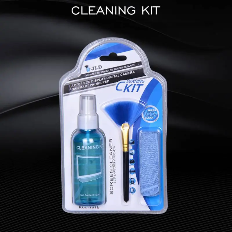 1 Set Brush Cloth Liquid High Qulity Screen Cleaning for LCD Tablet Phone Pad Laptop Computer Camera Lens Cleaner H8WD 2
