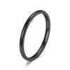 Bague de bijoux à breloques pour hommes et femmes, anneaux noirs en acier inoxydable, fiançailles de mariage, accessoire masculin mat de haute qualité