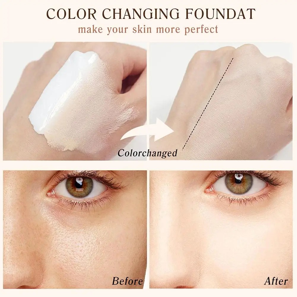 4-in-1 Foundation Magic Color Changing Foundation Liquid Concealer High Coverage Makeup Moisturizing Waterproof Korea Cosmetics