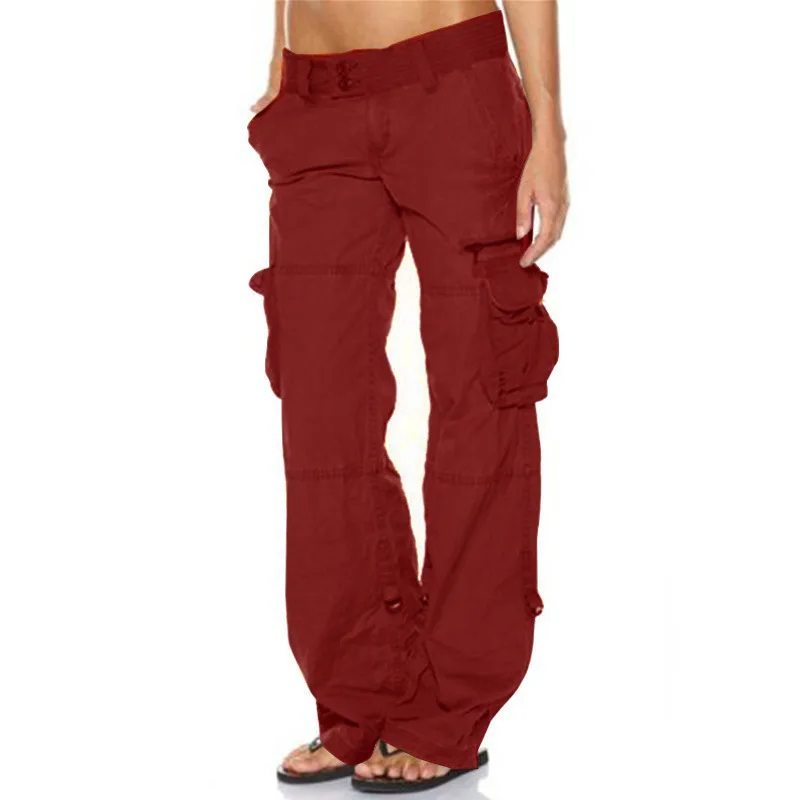 

Women's cargo trousers Straight Leg Pants with Multiple Pockets and Casual Loose Fitting Spring and Autumn Workwear Pants