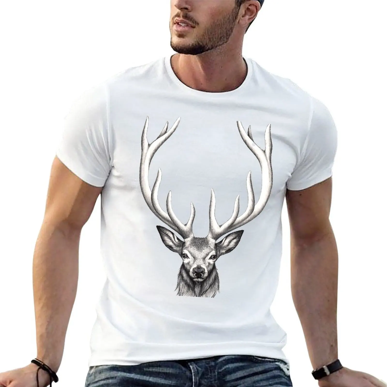 

New Stag T-Shirt vintage clothes kawaii clothes boys white t shirts mens clothing