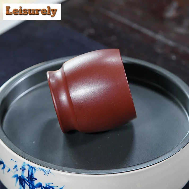 110ml Yixing Purple Clay Bamboo Teacup Traditional Tea Bowl Set Of Cups Tea-tasting Fragrance Cup Jianzhan Master Cups Teaware