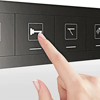 Système de douche à température constante, plafond en laiton gris pistolet, design intégré, affichage numérique LED, mélangeur de salle de bains d'eau froide et chaude 5