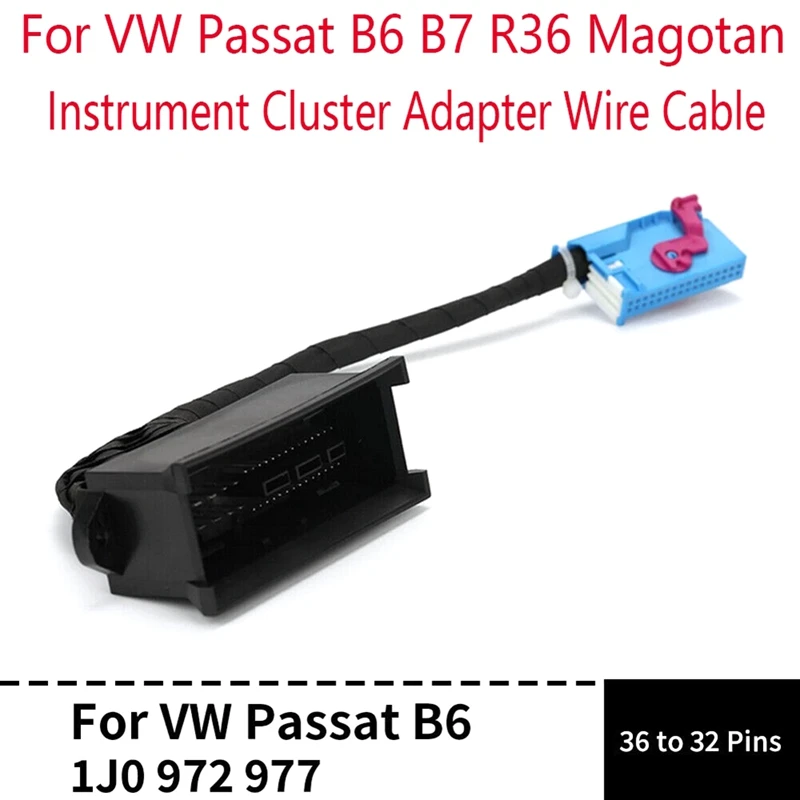 Car Instrument Cluster Adapter Wire 36 To 32 Pins Plug & Play for VW Passat B6 B7 R36 Magotan 1J0972977