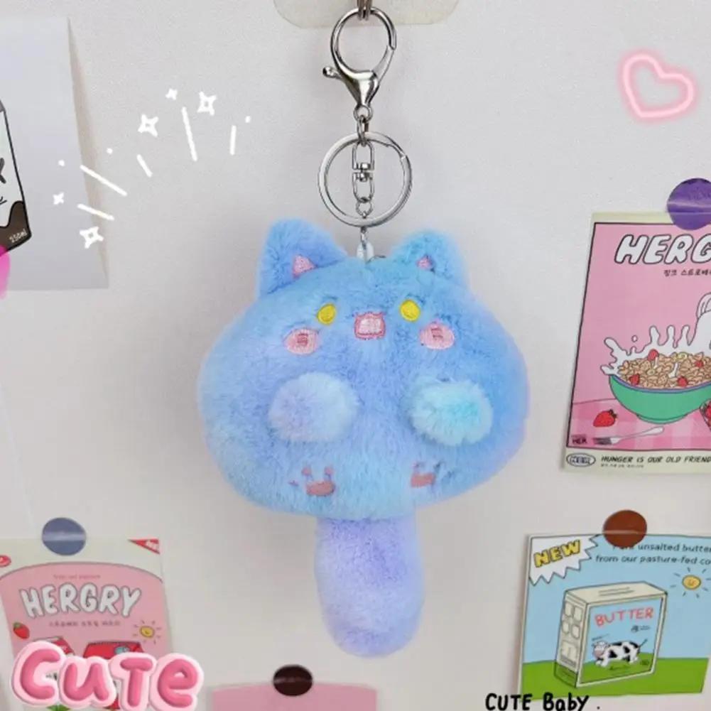 hanging ornament cute cartoon dog plush keychain soft stuffed doll pendant for backpack decoration christmas birthday for kids Classroom Reward Cat Plush Colorful Cartoon Cat Plush Keychain Soft Stuffed Doll Ornament with Squeaker Birthday for Anime