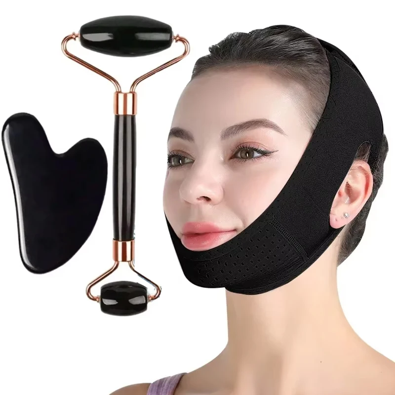 V-Face Enhancement Set with Dual-Head Roller & Heart-Shaped Gua Sha Board