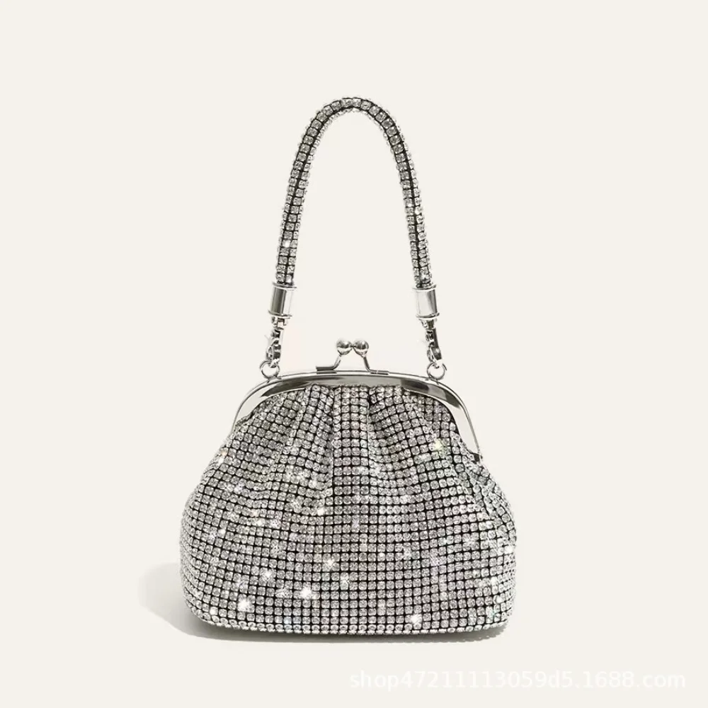 

Роскошная дизайнерская миниатюрная сумка-конверт с водяными бриллиантами для женщин, вечерняя женская сумка с цепочкой и застежкой-клипсой
