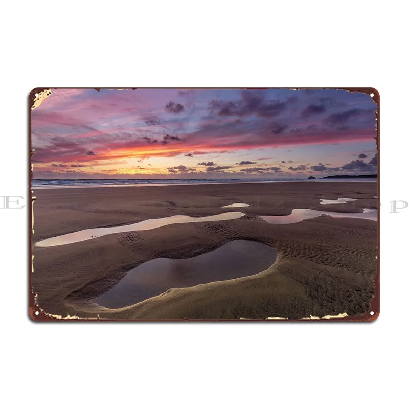 

Sunset Perran Sands Metal Sign Wall Decor Printing Designing Printed Mural Tin Sign Poster