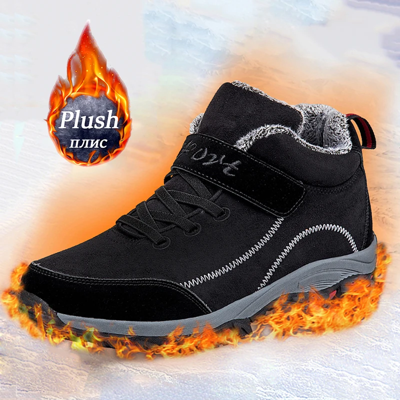 Winter Men Boots Waterproof Snow Boots Man Warm Plush Hiking Sneaker Footwear Plus 48 Outdoor Non-slip Unisex Ankle Shoes hiking shoes,snow boots