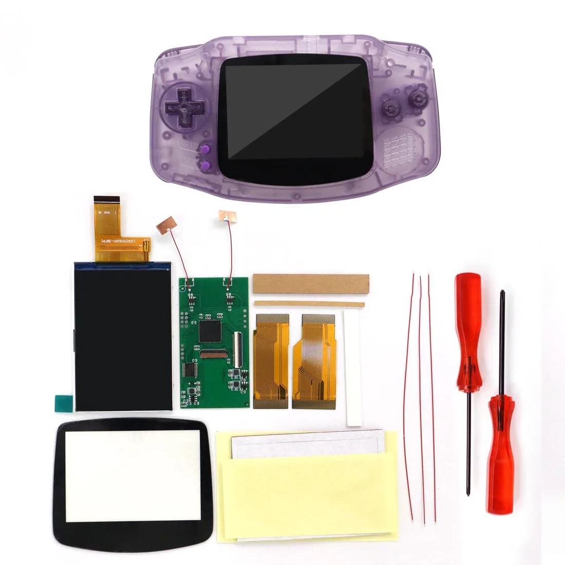 ゲームボーイアドバンス バックライト Hispeedo-Gba液晶バックライトキット,輝度表示,ゲームボーイ