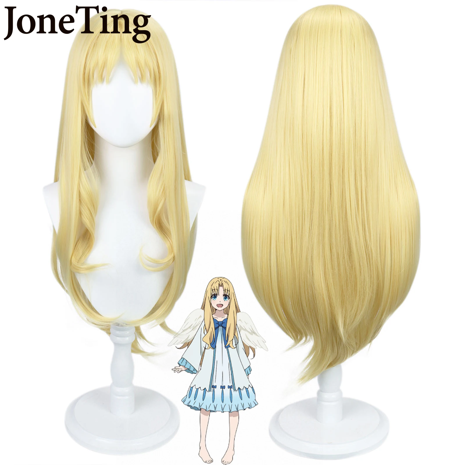 JT Synthetic Filo Cosplay Wig Anime The rising of the shield hero Costume Angel Role Play Long Yellow Hair with Bangs Lolita Wig davines spa спрей термозащитный несмываемый против повреждений melu essential hair shield 250 мл