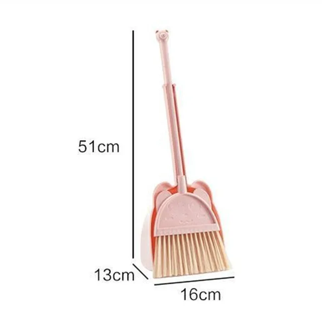 Children's Small Broom Mini Dustpan Set Simulation Cleaning Tools Soft Fur Broom Combination Toddler Toy Learning Sweeping Tools 6