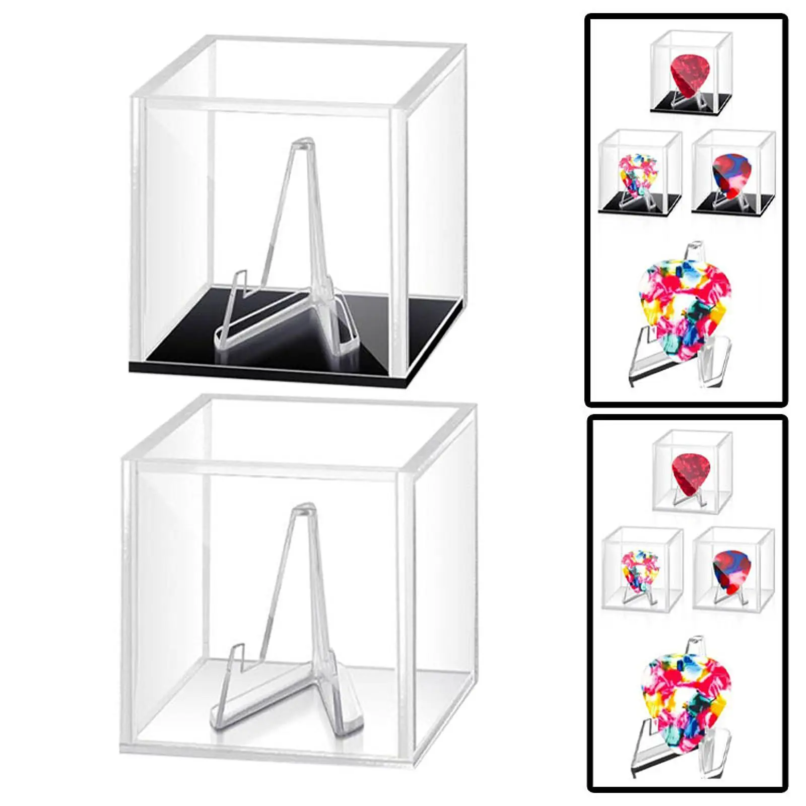 Guitar Pick Display Box with Stand Guitar Pick Box for Guitarists Players