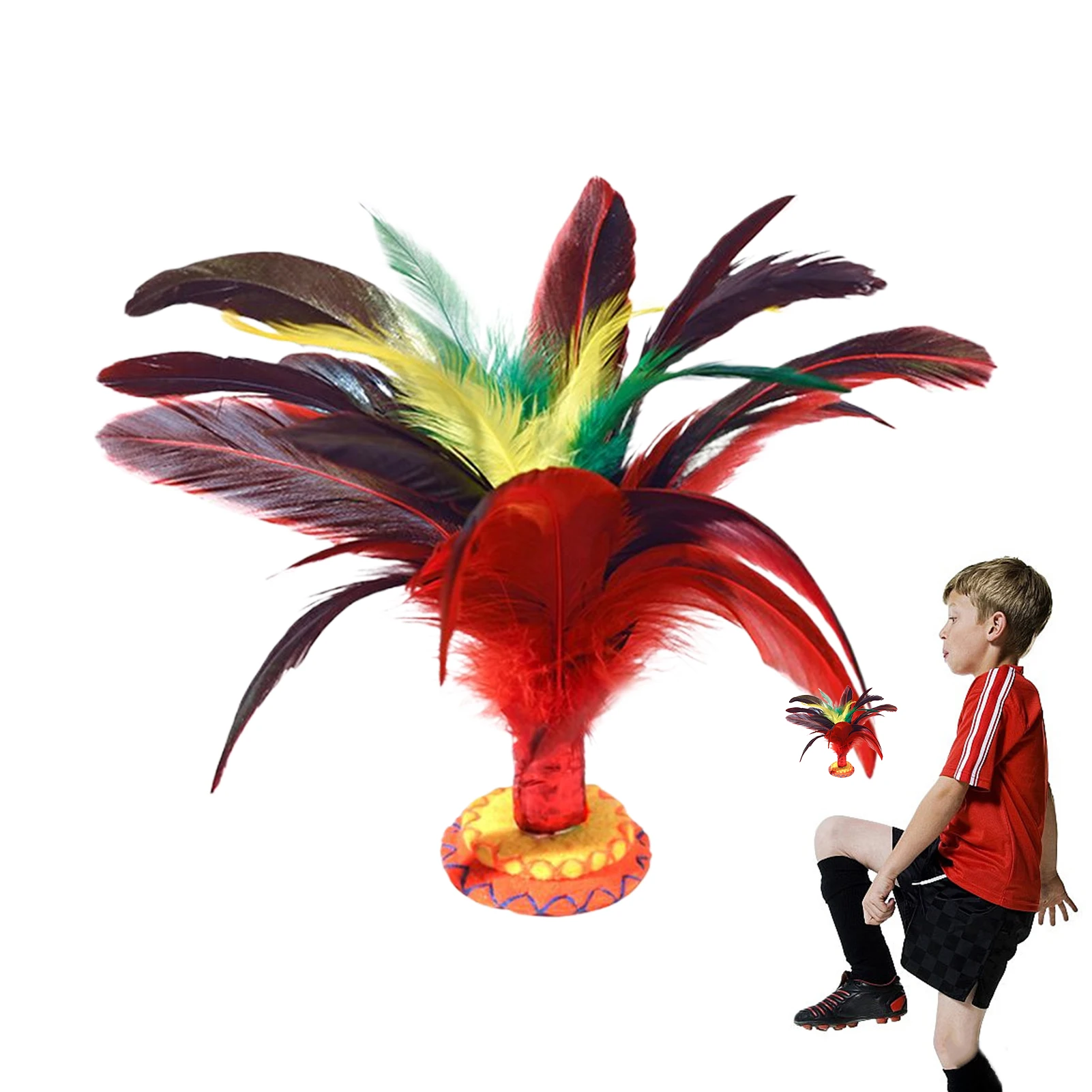 Chinesische Jianzi Tragen Beständig Huhn Federball Tragbare Fuß Kick Handrad Federball Outdoor Spielzeug Spiel – Detail 1