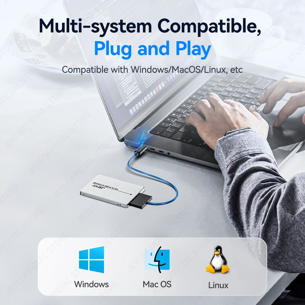 JEYI M.2 NGFF SATA 3.0 하드 드라이브 인클로저 6Gbps 고속 최대 2TB 지원 휴대용 모바일 2230/42/60/80 SSD 지원