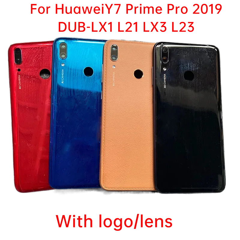 

6,26 "для Huawei Y7 2019 крышка аккумулятора задний корпус задняя крышка корпус объектив камеры Y7 Prime Pro 2019 телефон L21 LX3 L23