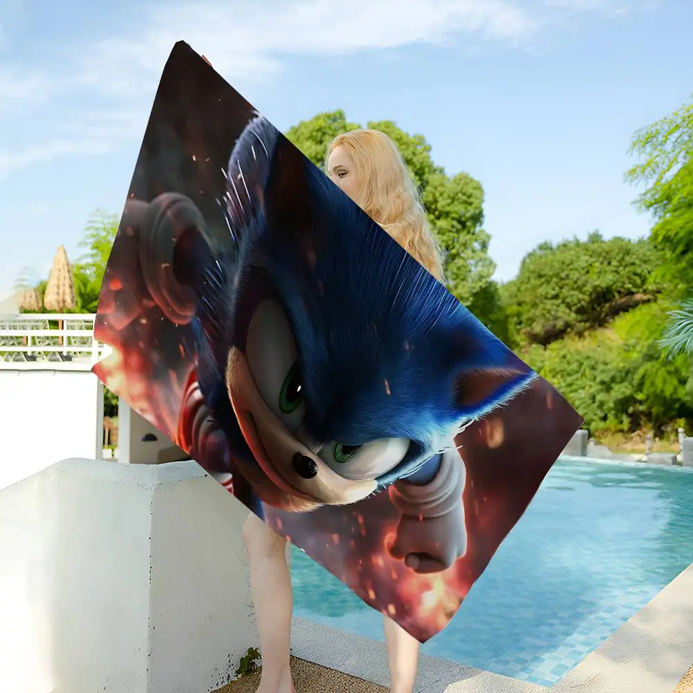 Classic Movie S-sonicS Anime Game Microfiber Beach Towel Absorbent Quick Dry Soft Yoga Swimming Resort Mountain Climbing Towel