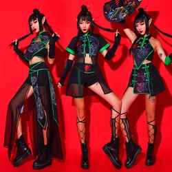 2023 New Modern Jazz Dance Costume Women Singer Stage Clothing Nightclub Bar Dancer Outfit Hip Hop Dance Clothes Rave Wear