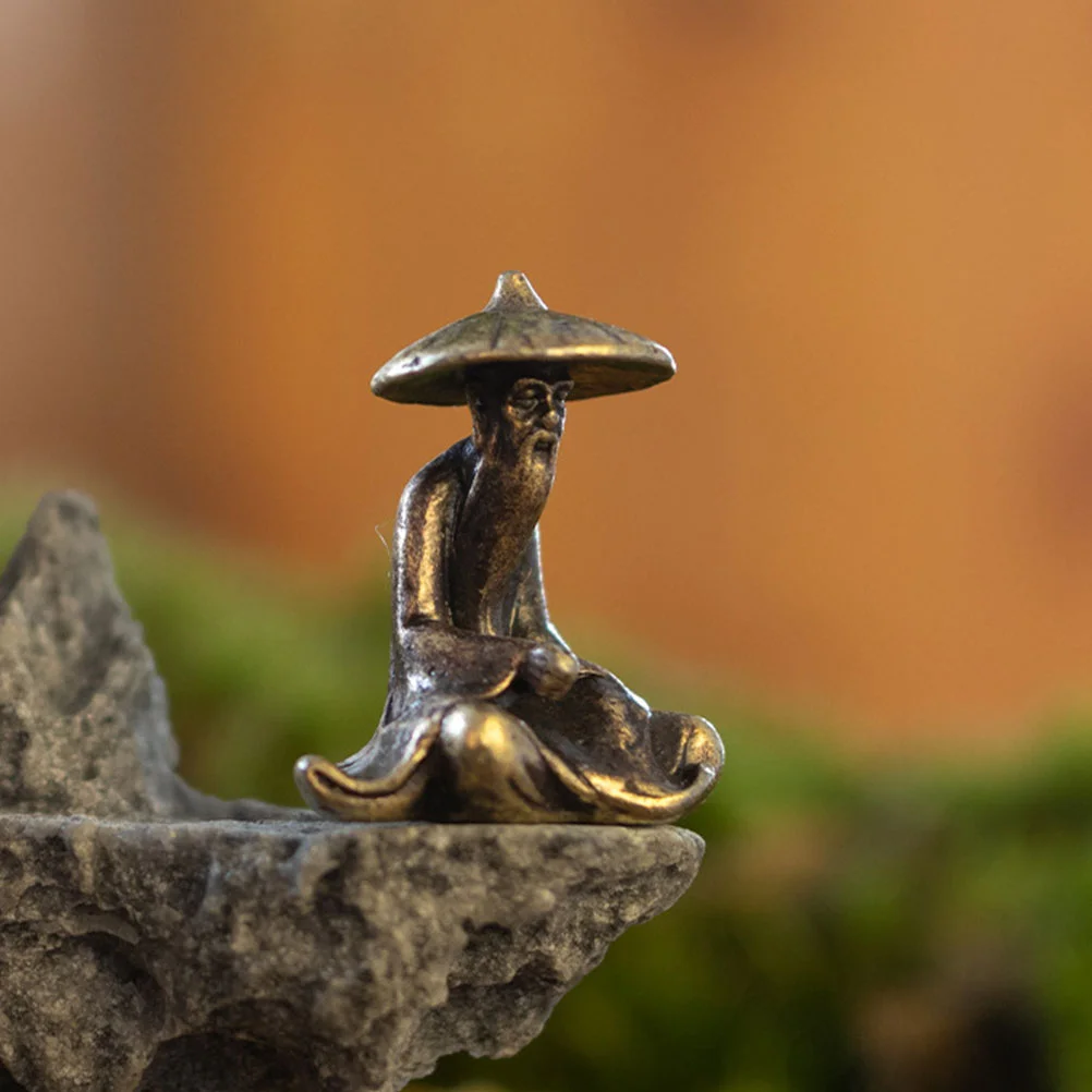 Whimsical Fisherman Fairy Garden Statue - Alloy Decor Figurine