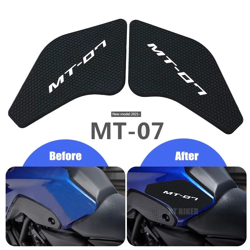 

2021 MT07 Side Fuel Tank Traction Pad Protector Stickers For Yamaha MT 07 MT-07 Motorcycle Knee Grip Protector Anti Slip Sticker