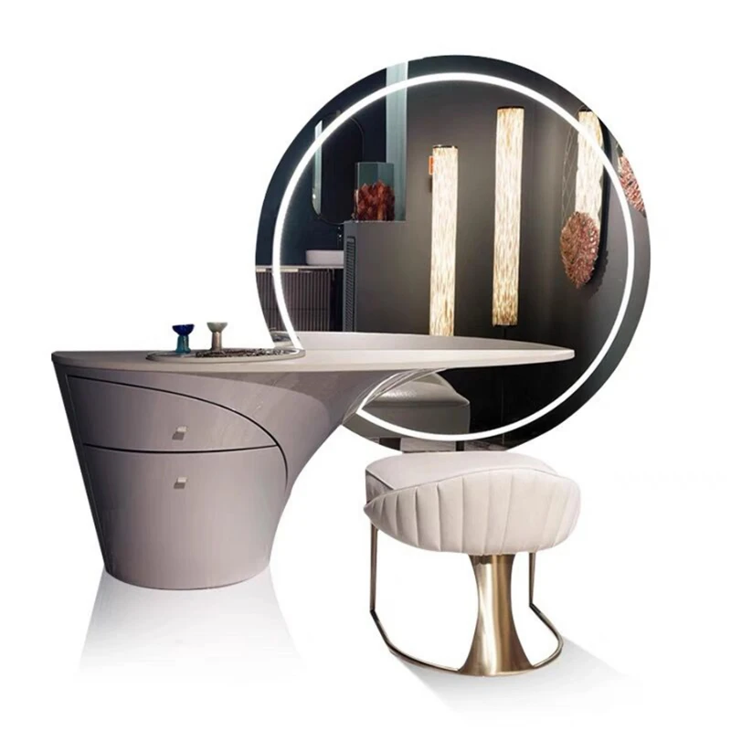 

Italian light luxury vanity mirror with light