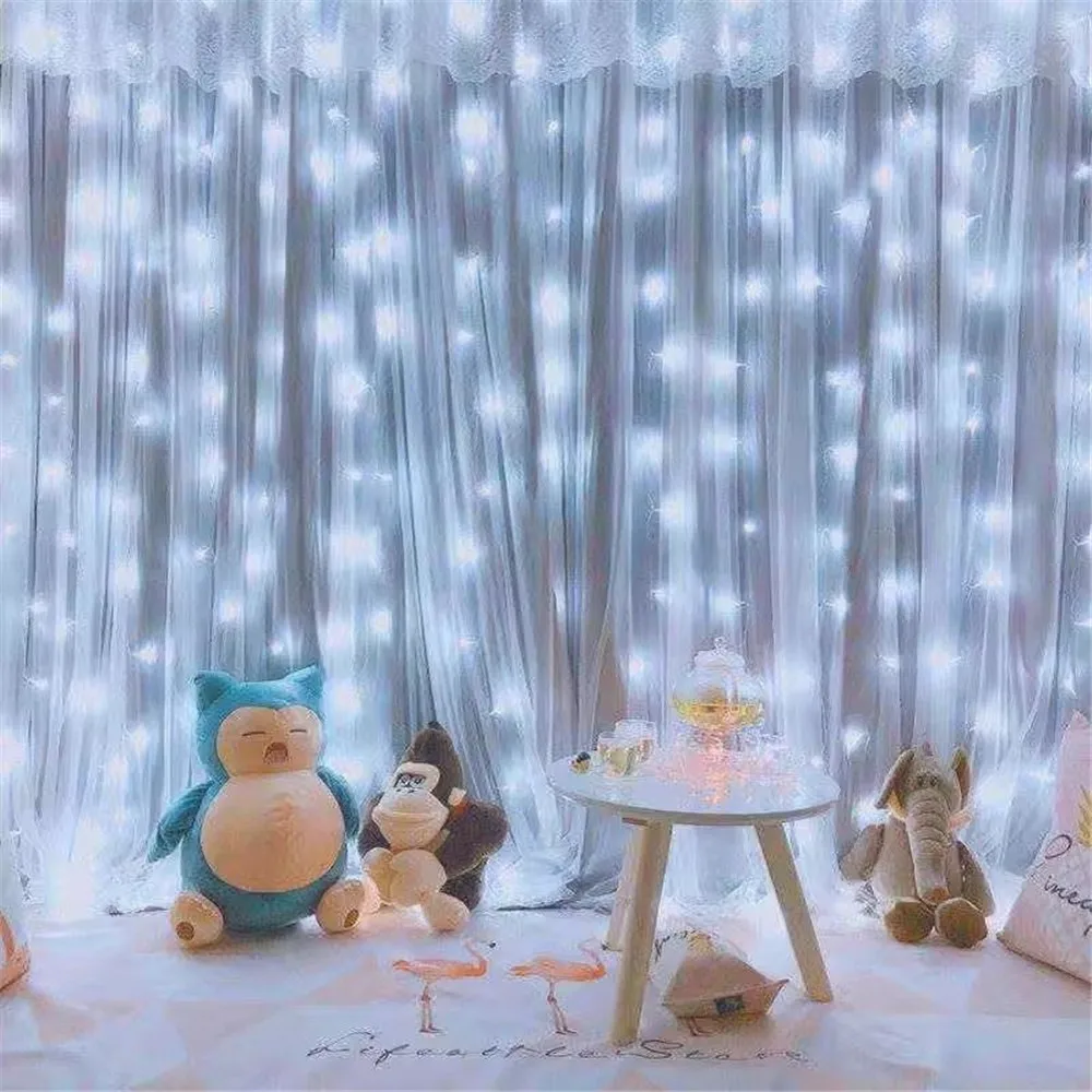 thumbnail image 1 of 8 Mode USB Curtain String Lights 3/4/6M Fairy Light Wedding Bedroom Decoration Home Party Holiday Decor LED 2025 Christmas Light, 1 of 5