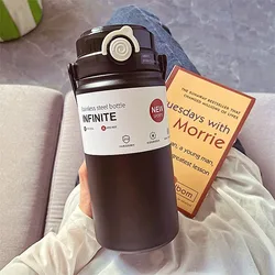 Stainless Steel Insulated Thermal Bottle with Straw - Portable Hot & Cold Beverage Thermos Cup - 1000ml (Black2)