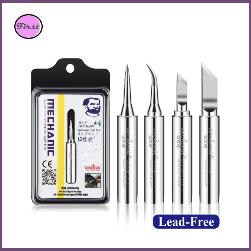 MECHANIC 900M-T Lead-free Pure Copper Electric Soldering Iron Tip Welding Tips For PCB BGA IC Chip Repair Soldering Tool Kit 60ml liquid zinc aluminum welding flux safe welding soldering tool quick welding oil for lead free copper bonding circuit boards
