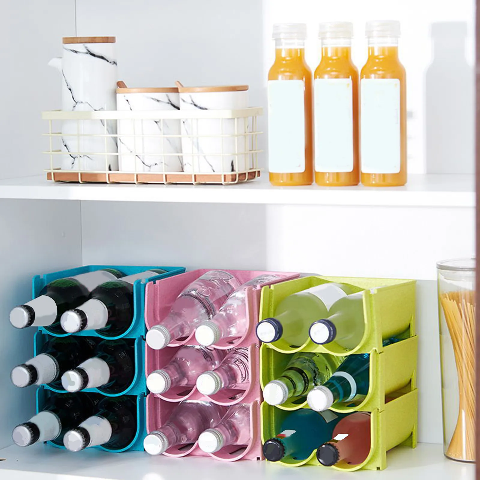 Can Beverage Organize Plastic Fridge Drink Storage Box Refrigerator Storage Basket Box Home Kitchen Fridge Organizer Shelves