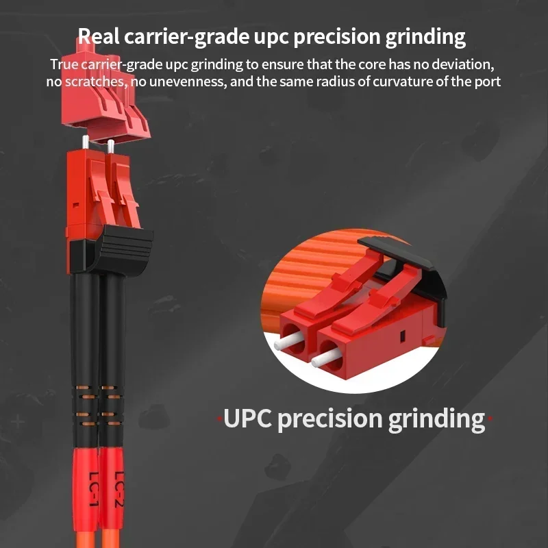 Fiber Optic Cable AMPCOM OM2 LC-LC UPC 50/125 Multimode Duplex LSZH Fiber Optic Patch Cable Fiber Optical Jumper Support Customization