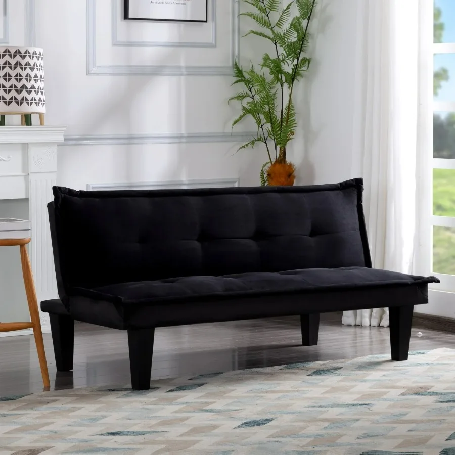 Black Convertible Futon Sofa 1