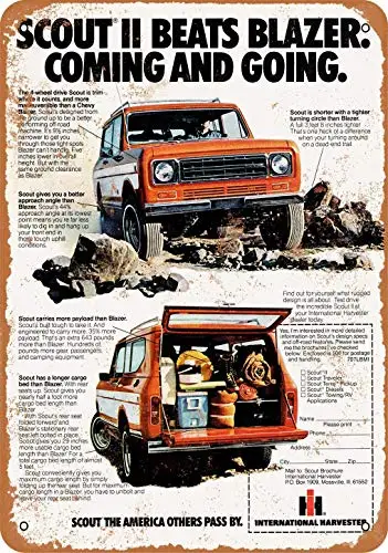 

Винтажный металлический знак 8x12 in1977 chesinternational Scout II 2