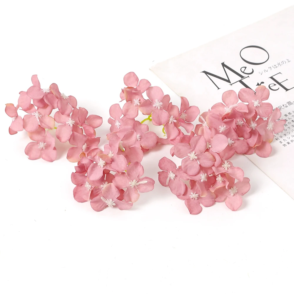 Set of 10 Artificial Hydrangea Flowers for Decoration and Crafting