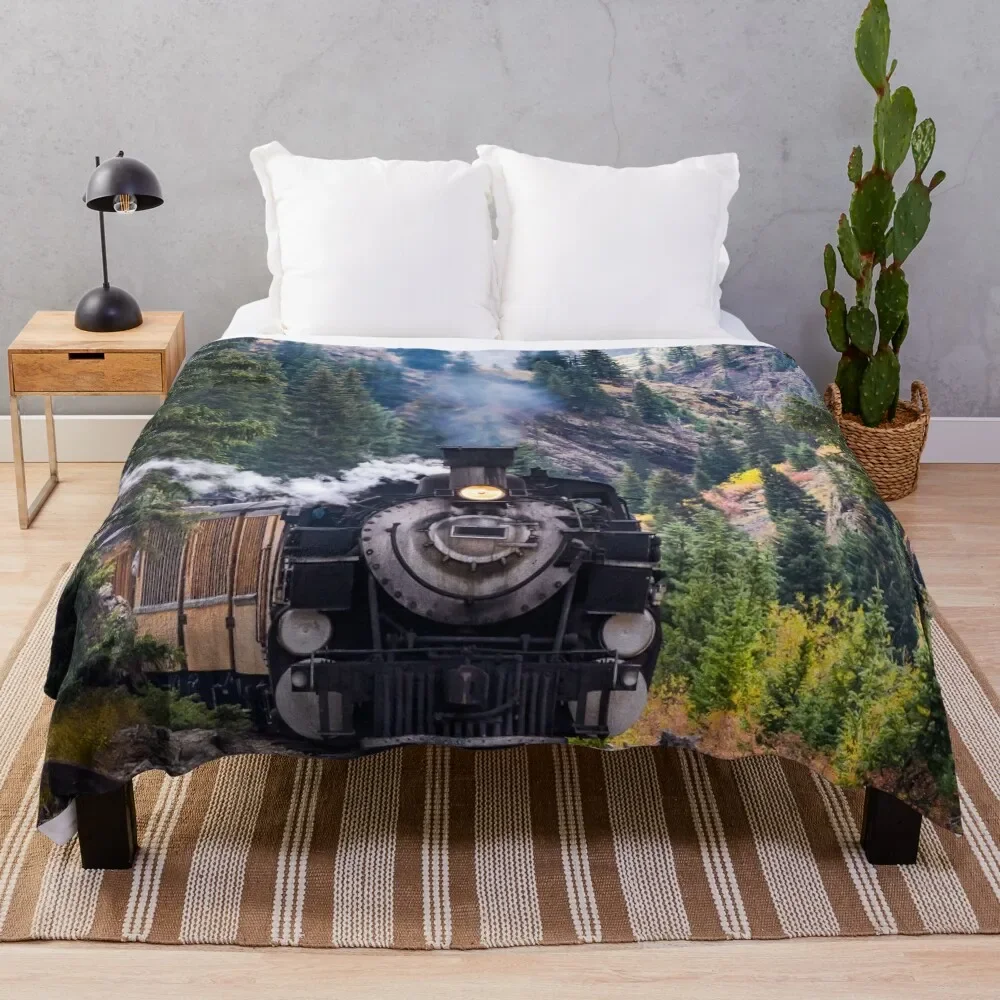 

Steam Train in Colorado Throw Blanket Beach Fluffy Softs Hairy Soft Blankets
