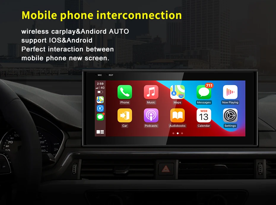 Qualcomm 8G 128G Android13 10.25inch Carplay AUTO For AUDI 2018-2022 A4 A5 S5 B9