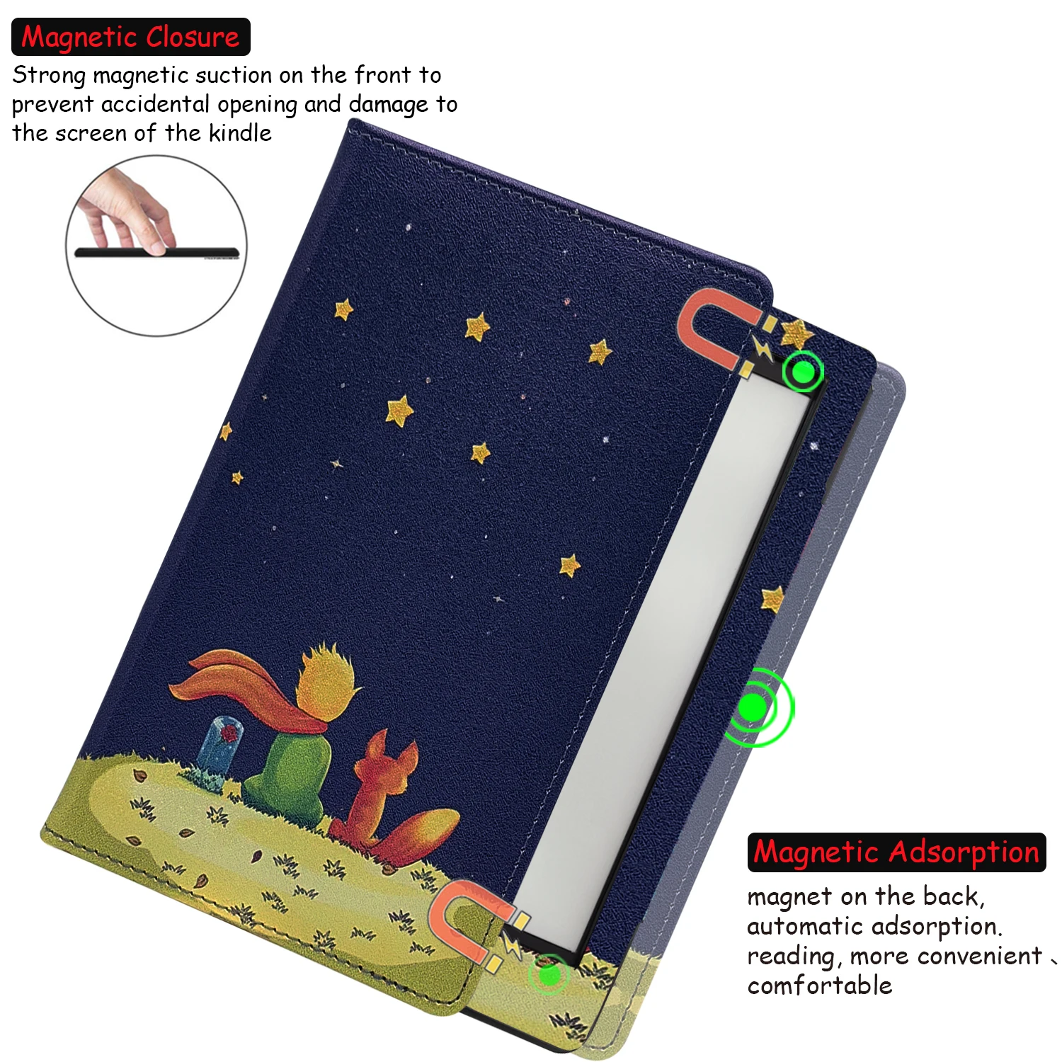 Boox-case Capa com Correia de Mão Dupla Auto Dormir Wake Fecho Magnético Onyx Poke3 Poke5 Poke5s Poke4 Poke4s - Imagem 2