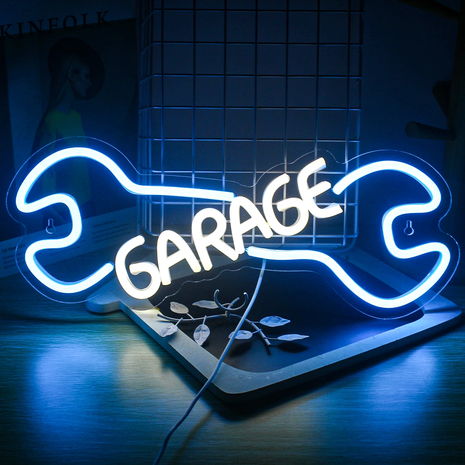 Garage Neon Sign Led Light Car Check Engine Repair Shop Neon Sign Led Light Bar Atmosphere Wall Decor Gift Lamps USB Switch