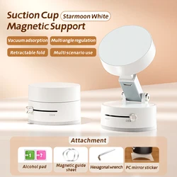 Compact Dual-Sided Magnetic Phone Holder with Foldable Design (White)