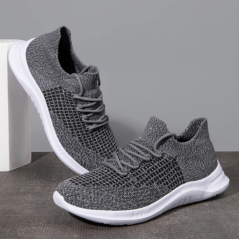 Männer Casual Schuhe Leichte Weiche Atmungsaktive Vulkanisierte Schuhe Große Außen Atmungsaktives Mesh-Mode Sport Zapatillas