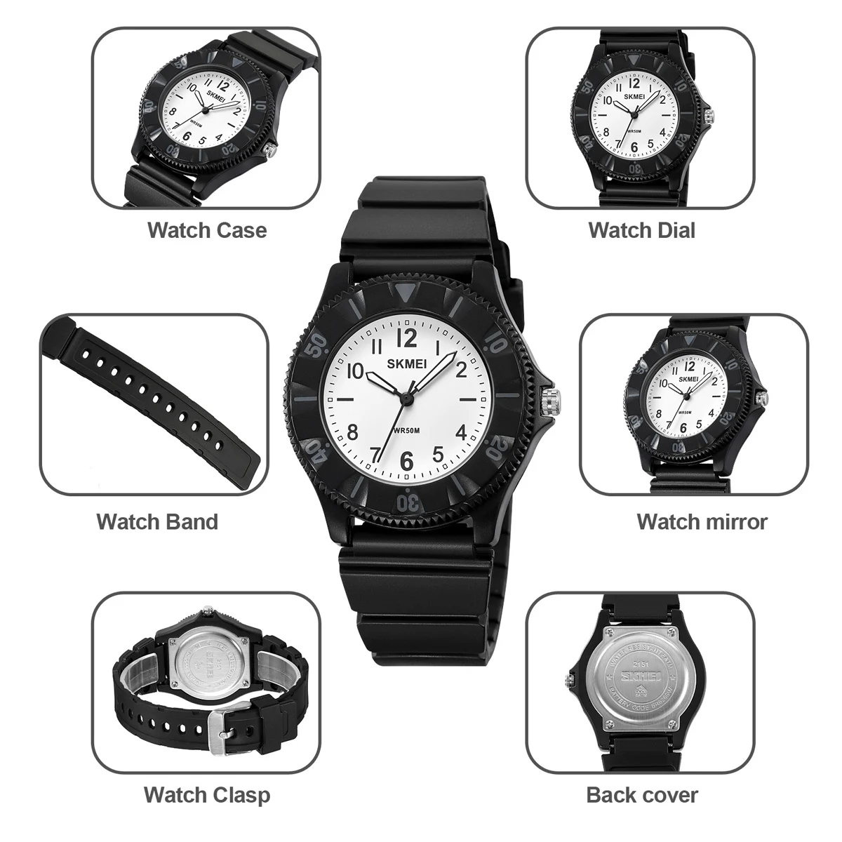 2023 New Fashion Quartz Watch For Women Men Casual  Waterproof Female Clock Man Sport Wristwatch Relogio Feminino SKMEI 2151