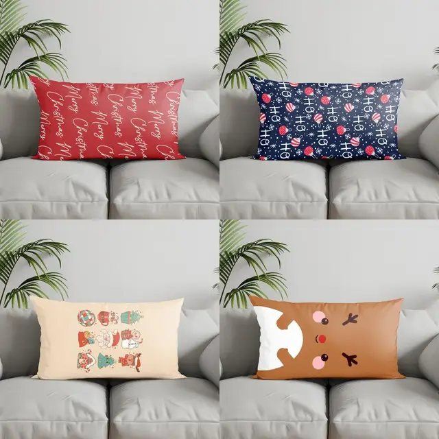 Reindeer & Pine Pillow Cover 1
