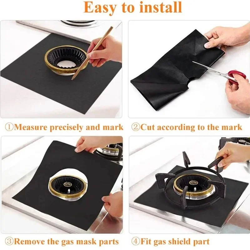 Gas Stove Accessories Gas Stove Protector Cooker Cover Liner Clean Mat Pad Reusable Oil-proof Gas Stove Stovetop Protector Cookware 1-12pcs