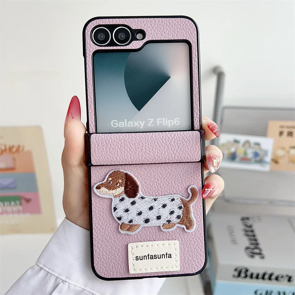 Cartoon Shockproof Hinge Protective PU Leather Phone Case