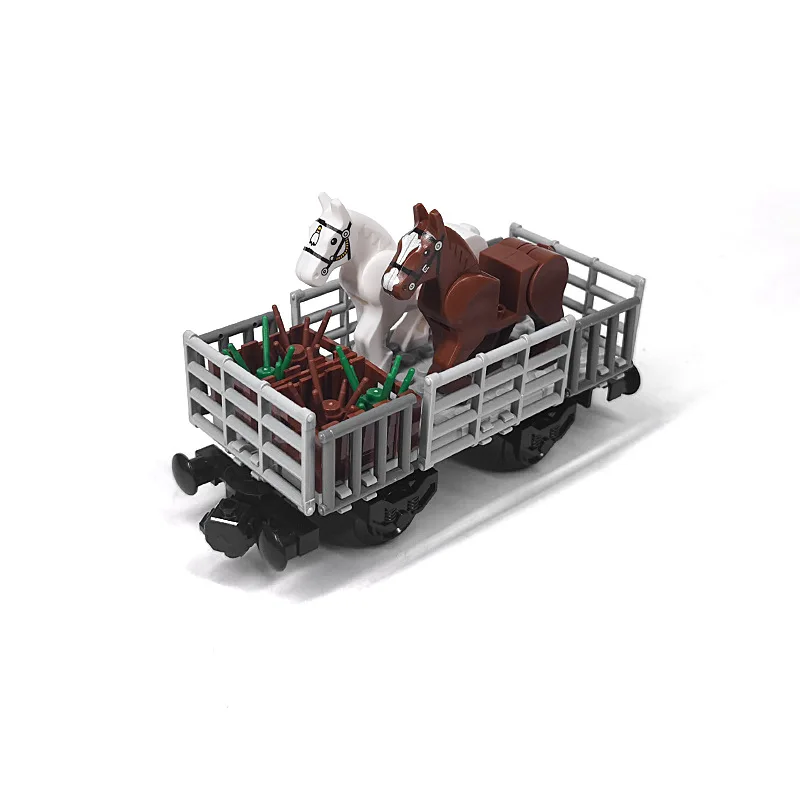 City Train combo Set MOC Train Transport Farm Animal Farm Sheep Horse cattle pig Children\'s scene Assembling toy Gift DIY Bricks