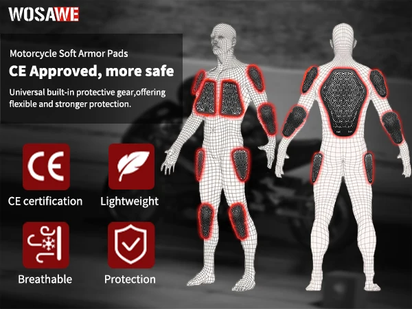 CE Level 1 Moto Motorcycle Back Elbow Knee Shoulder Protector Jacket Insert Gear Armor Motocross Racing Chest Hip Protection Pad motorcycle back protector motorcycle knee pads motorcycle armor motorcycle body armor body protector motorcycle armor vest motorcycle armor pads motorcycle armor accessories